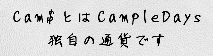 Cam$とはCampleDays独自の通貨です